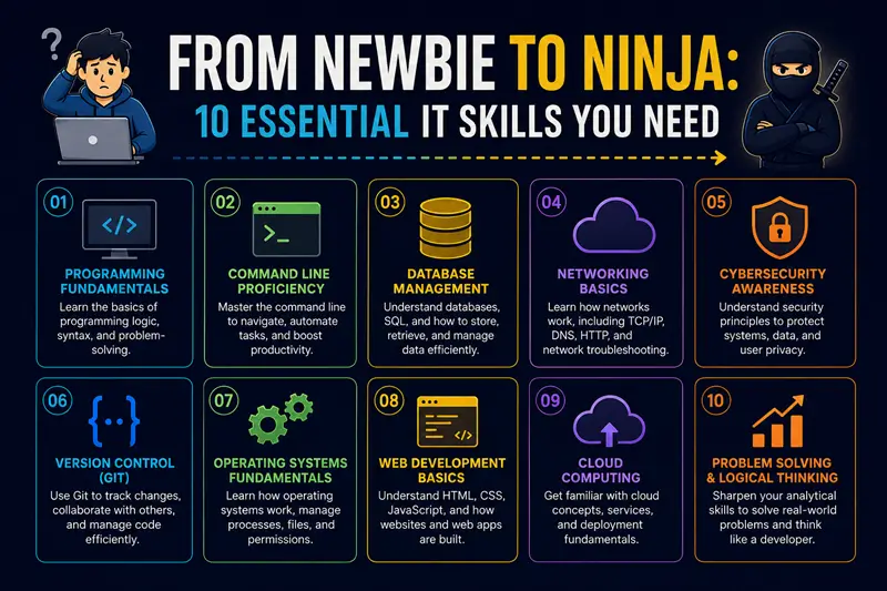 From Newbie To Ninja: 10 Essential IT Skills You Need